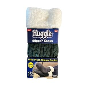 NWT Huggle Ultra Plush Charcoal Gray Slipper Socks : One Size Fits All